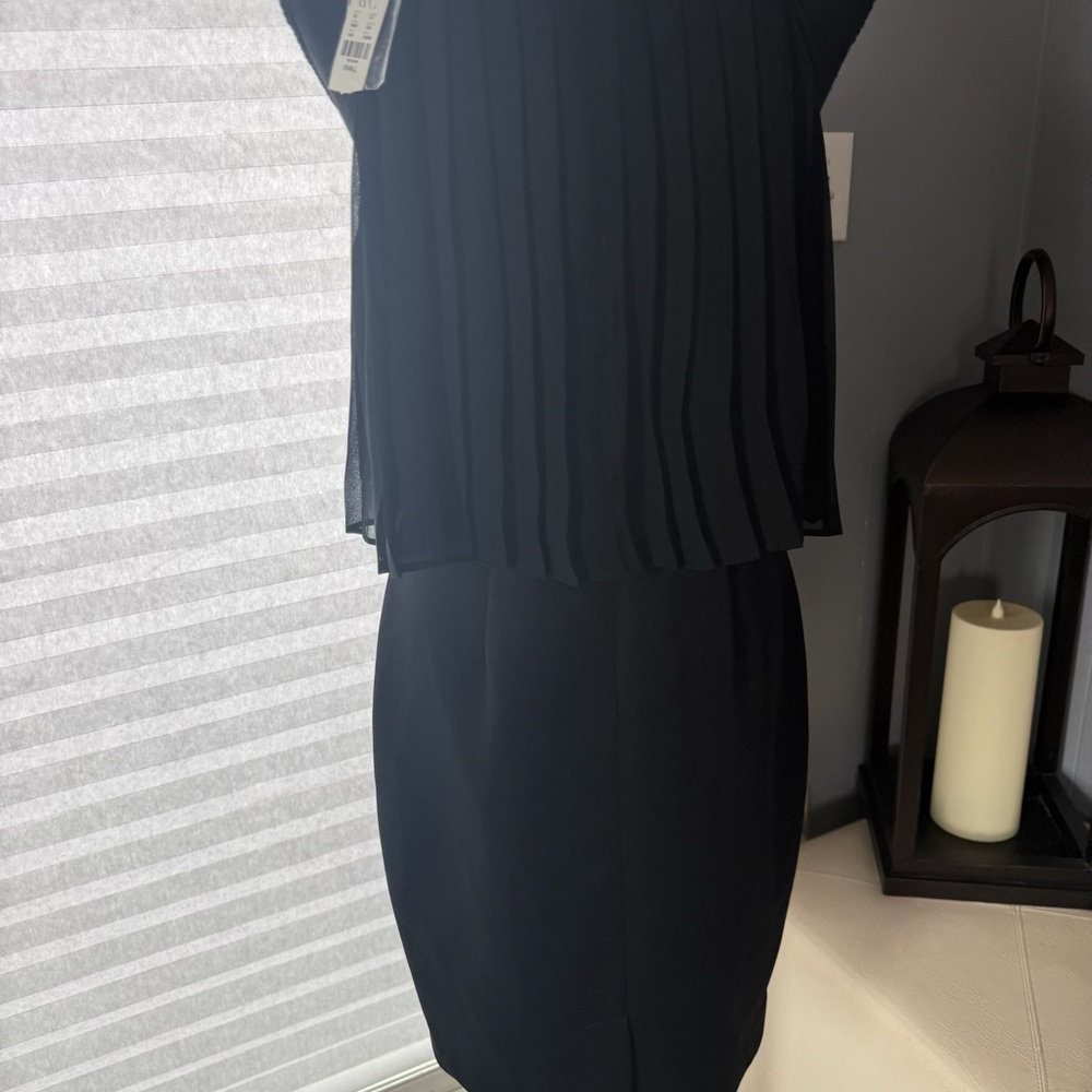 New York & Company Black Pleated Dress - Picture 3 of 3
